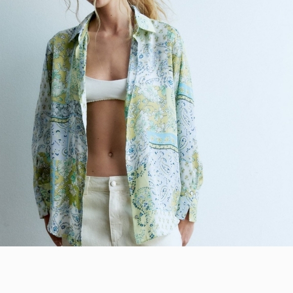 ZARA PAISLEY BLOUSE - Picture 8 of 8